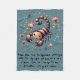 Cobertor De Velo Crianças: Oração Cristã Escorpião da Floresta Azul