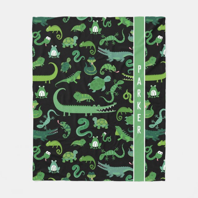 Cobertor De Velo Crianças Personalizadas Animais Anfíbios Répteis (Frente)