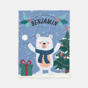 Cobertor De Velo Crianças Personalizadas Folha de Natal