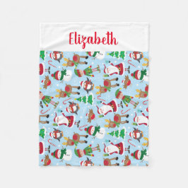 Cobertor De Velo Crianças Personalizadas Papais noeis de Nome Natal