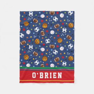 Cobertor De Velo Crianças Personalizadas Trama de Esportes Múltiplo