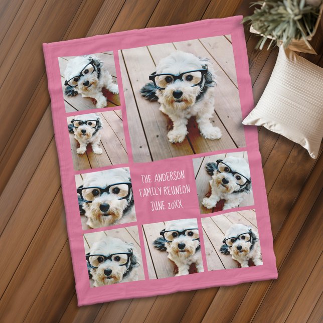 Cobertor De Velo Criar uma Colagem de Fotos Personalizada 8 PODE ES (Personalized fleece blanket with photos and text)