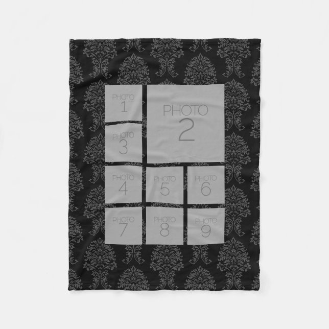 Cobertor De Velo Criar uma Colagem de Fotos Personalizada com 9 Fot (Frente)