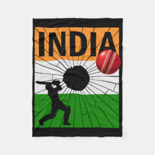 Cobertor De Velo Cricket Índia Com Pincelada Da Bandeira Indiana As