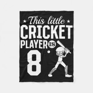 Cobertor De Velo Cricket Player Is 8 Years - 8th Birthday Cricket P