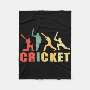 Cobertor De Velo Cricket Retro Cores Vintage Jogadores de Cricket