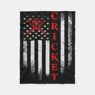 Cobertor De Velo Cricket Vintage EUA Bandeira Americana Críquete Pa