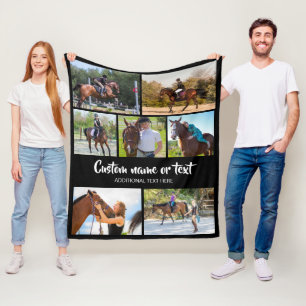 Cobertor De Velo Crie a sua própria colagem fotográfica do cavalo p