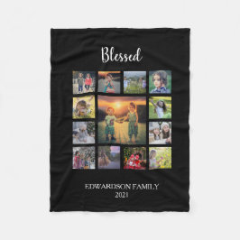 Cobertor De Velo Crie o nome do monograma da colagem de fotos da su