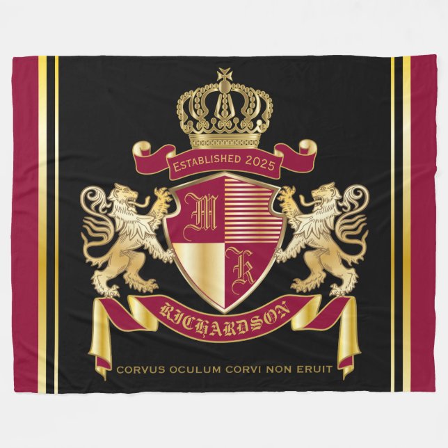 Cobertor De Velo Crie seu próprio Casaco de armas, emblema do leão  (Frente (Horizontal))