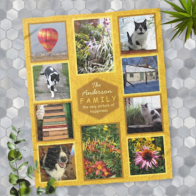 Cobertor De Velo Crie seu próprio nome da família de fotos do Insta (Criador carregado)