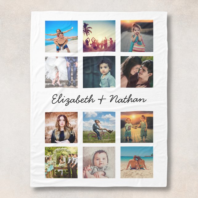 Cobertor De Velo Crie Sua Própria Colagem Personalizada 12 Fotograf (Criador carregado)