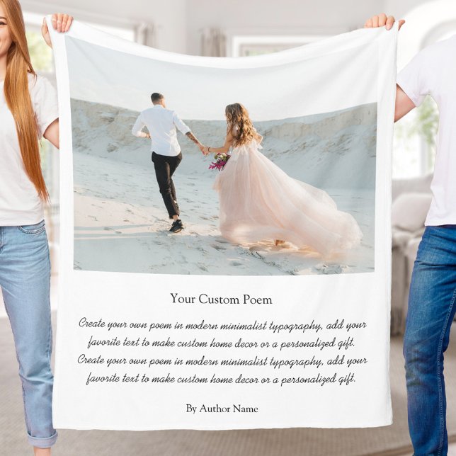 Cobertor De Velo Crie Sua Própria Foto Personalizada Com Poema (Criador carregado)