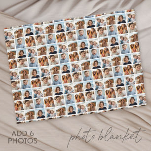 Cobertor De Velo Crie uma Colagem de Fotos Personalizada com 6 Foto