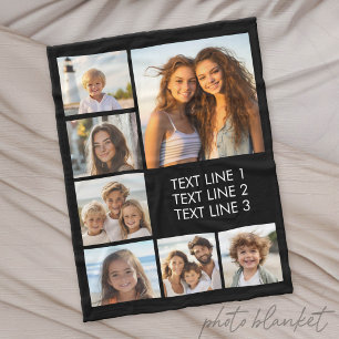 Cobertor De Velo Crie uma Colagem de Fotos Personalizada com 7 Foto
