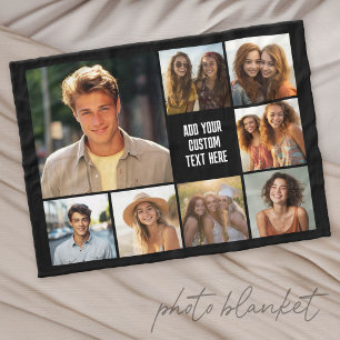 Cobertor De Velo Crie uma colagem de fotos personalizada com 8 foto