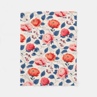 Cobertor De Velo Crimson e Coral Flower