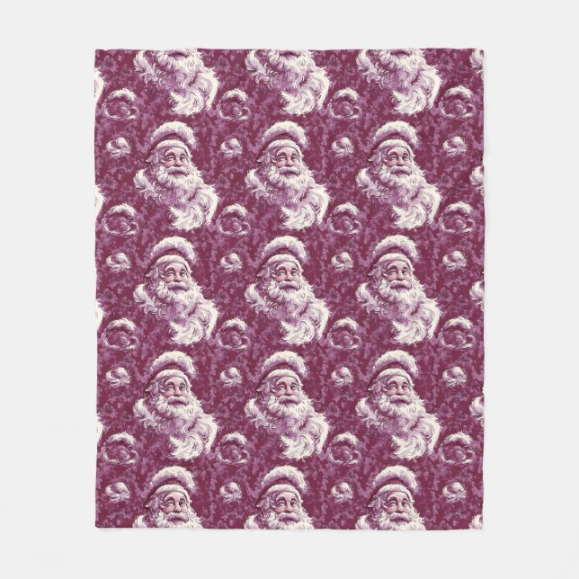 Cobertor De Velo Crimson Santa Claus Cozy Natal (Frente)