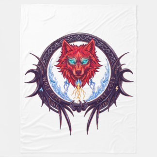 Cobertor De Velo Crista de Lobo Vermelho Gótico Fantasia Mitológica