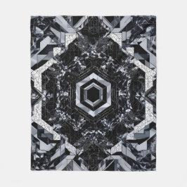 Cobertor De Velo Cristal em Escala de Cinza: Hexágono Geométrico H-