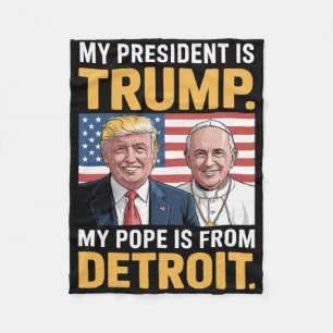 Cobertor De Velo Cristianismo Patriótico Trump Detroit Papa