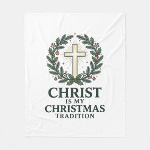 Cobertor De Velo Cristo é Minha Tradição de Natal Versão Cruz Antig