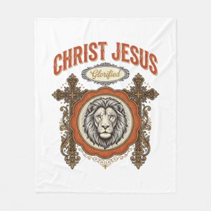 Cobertor De Velo Cristo Jesus Fé do Leão Vintage