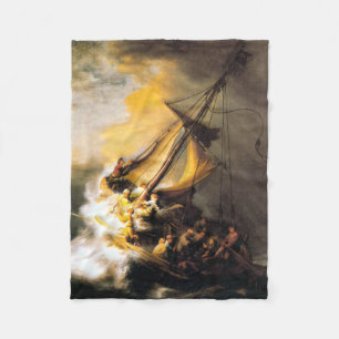 Cobertor De Velo Cristo na tempestade no mar de Galilee Rembrandt