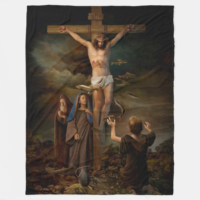 Cobertor De Velo CRISTO no CRUZAMENTO (Frente)
