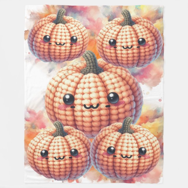 Cobertor De Velo Crochet Cute Pumpkin (Frente)