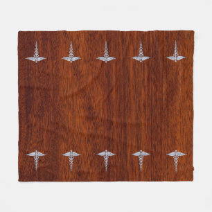 Cobertor De Velo Cromo Como Caduceus Símbolo Médico Mahogany Impr