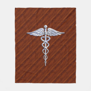 Cobertor De Velo Cromo Como Caduceus Símbolo Médico Mahogany Impres