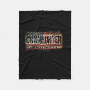 Cobertor De Velo Croon Hunter American Flag Vintage Style Coon Hunt