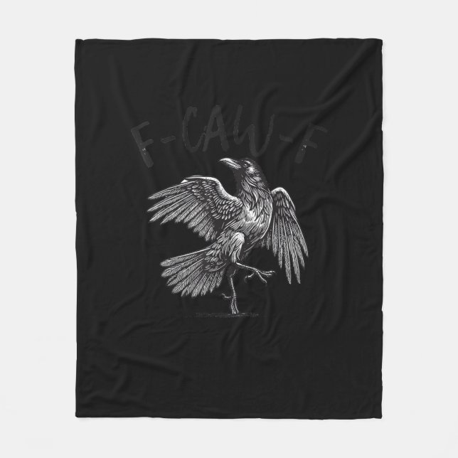 Cobertor De Velo Crow, F-Caw-F Funny Bird Retro Graphic (Frente)