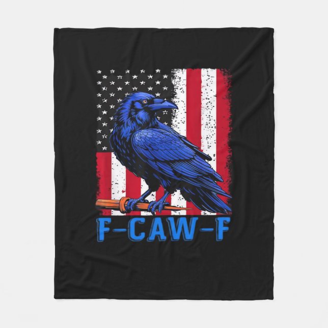 Cobertor De Velo Crow Raven Funny F-Caw-F Minimal Clean (Frente)