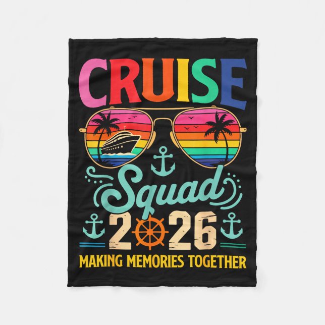 Cobertor De Velo Cruise Squad 2026 Family Group Matching Summer Vac (Frente)