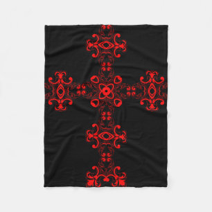 Cobertor De Velo Cruz Com Ornamento Vermelho Arte Decorativa Sagrad