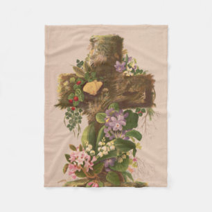 Cobertor De Velo Cruz Floral Rústica Vintage, Cartão de Páscoa,