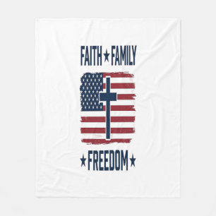 Cobertor De Velo Cruz Patriótica Fé Família Liberdade Bandeira EUA 