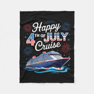 Cobertor De Velo Cruzeiro Feliz 4 de Julho Patriótico Família Combi