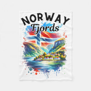 Cobertor De Velo Cruzeiro Fiordes Noruega Bandeira Norueguesa Escan