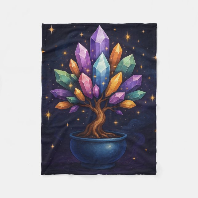 Cobertor De Velo Crystal Bonsai Throw Blanket - Arte da Natureza Mí (Frente)