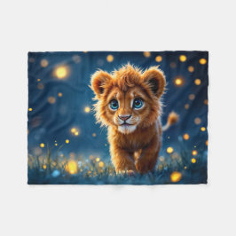 Cobertor De Velo Cubo de leão de ouro Whimsical em cena de sonho