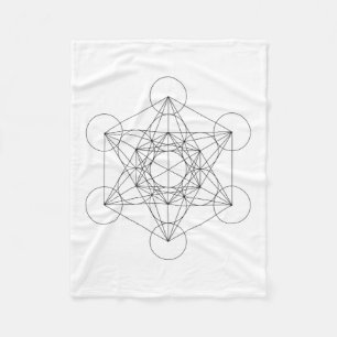 Cobertor De Velo Cubo de Metatron Preto e Branco