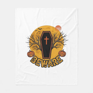Cobertor De Velo Cuidado Camisa Vintage Abóbora Caixão Halloween De