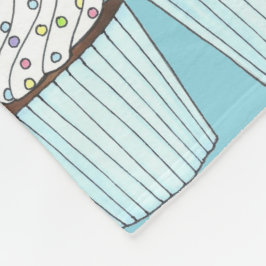 Cobertor De Velo Cupcake Azul Feliz de Aniversário, Sprinkles