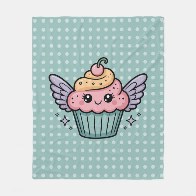 Cobertor De Velo Cupcake Kawaii (Frente)