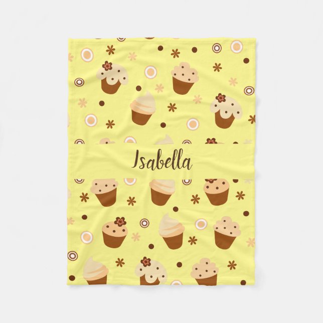 Cobertor De Velo Cupcake Para Bebês, Crianças E Adultos (Frente)