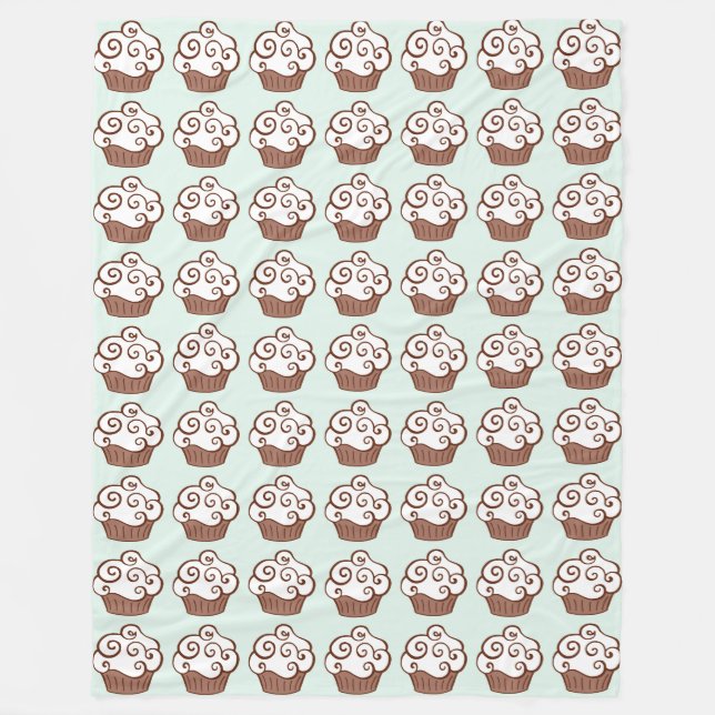 Cobertor De Velo Cupcakes Mint Green Blanket (Frente)