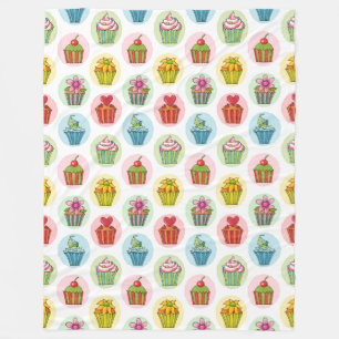 Cobertor De Velo Cupcakes Quirky Fleece Blanket, Grande